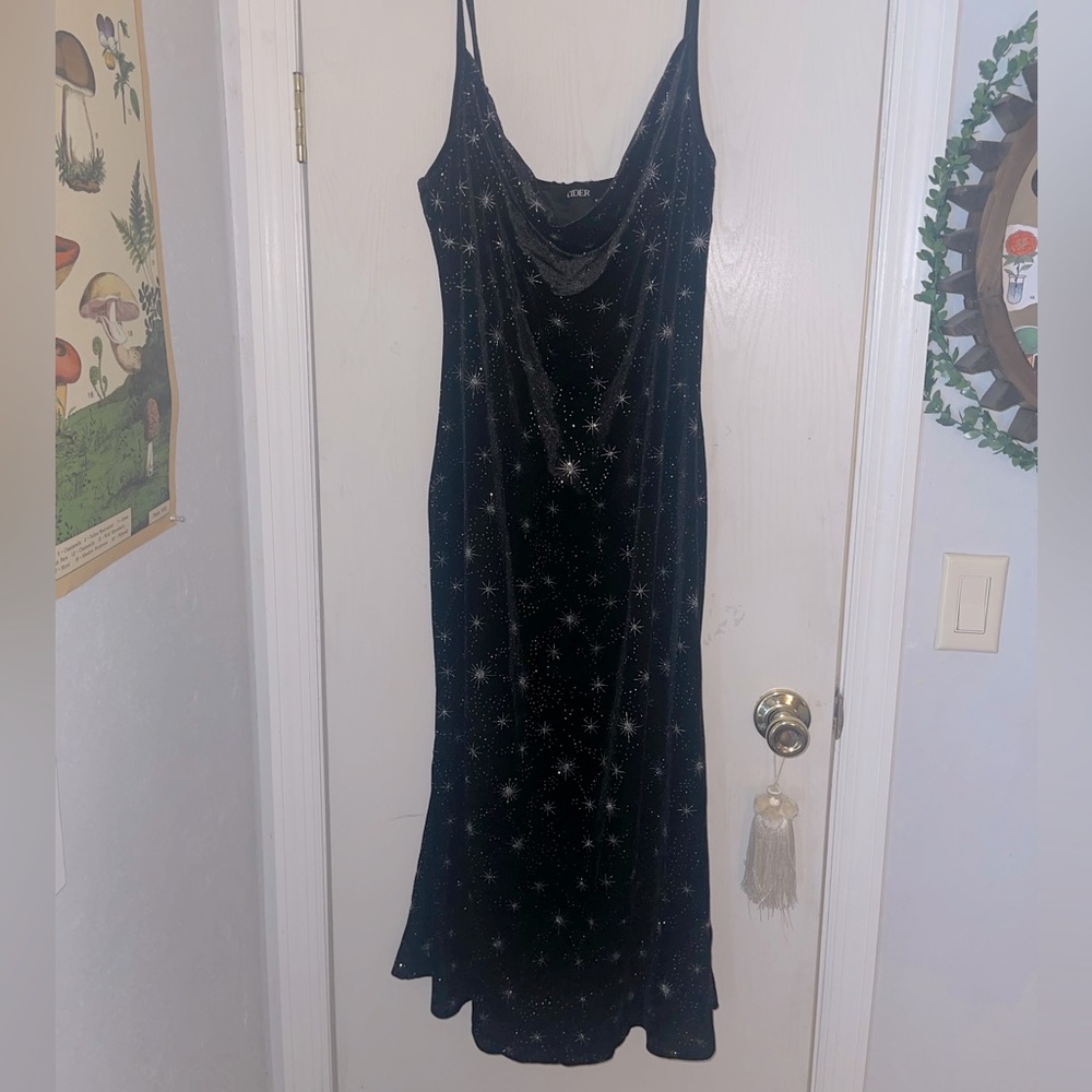 Velvet strapped dress